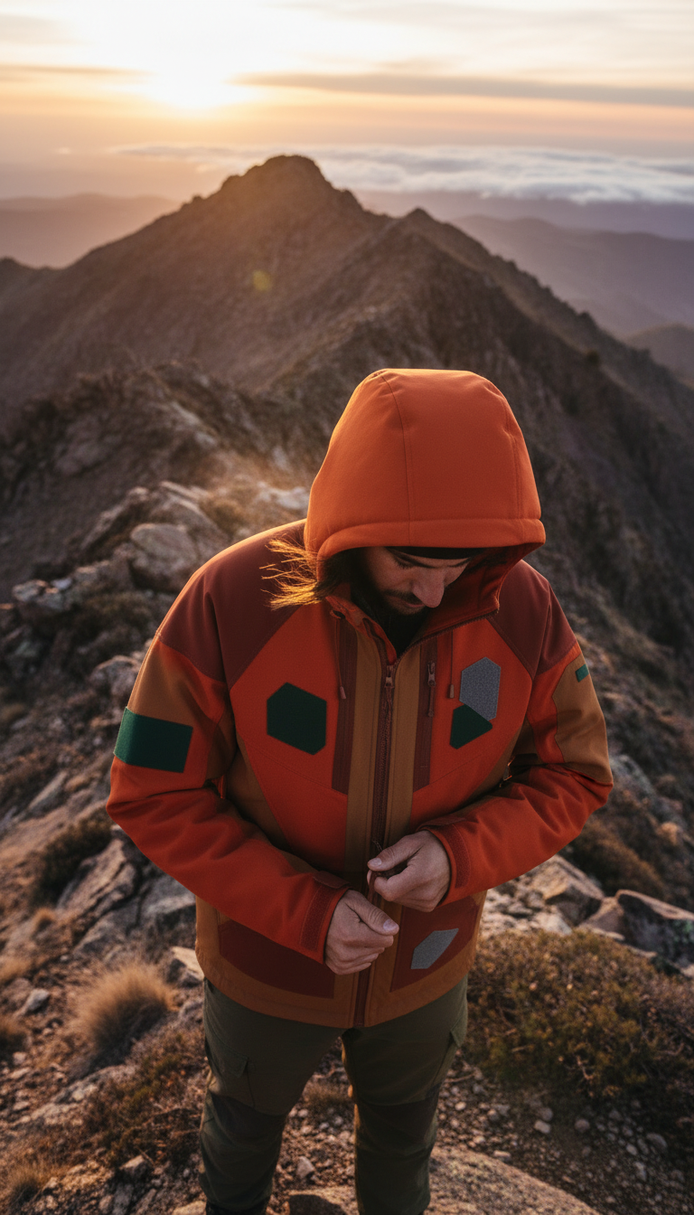 Streetwear Jacket in Orange Red — view 3