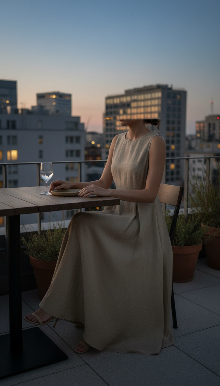 Midi Dress in Taupe — view 3