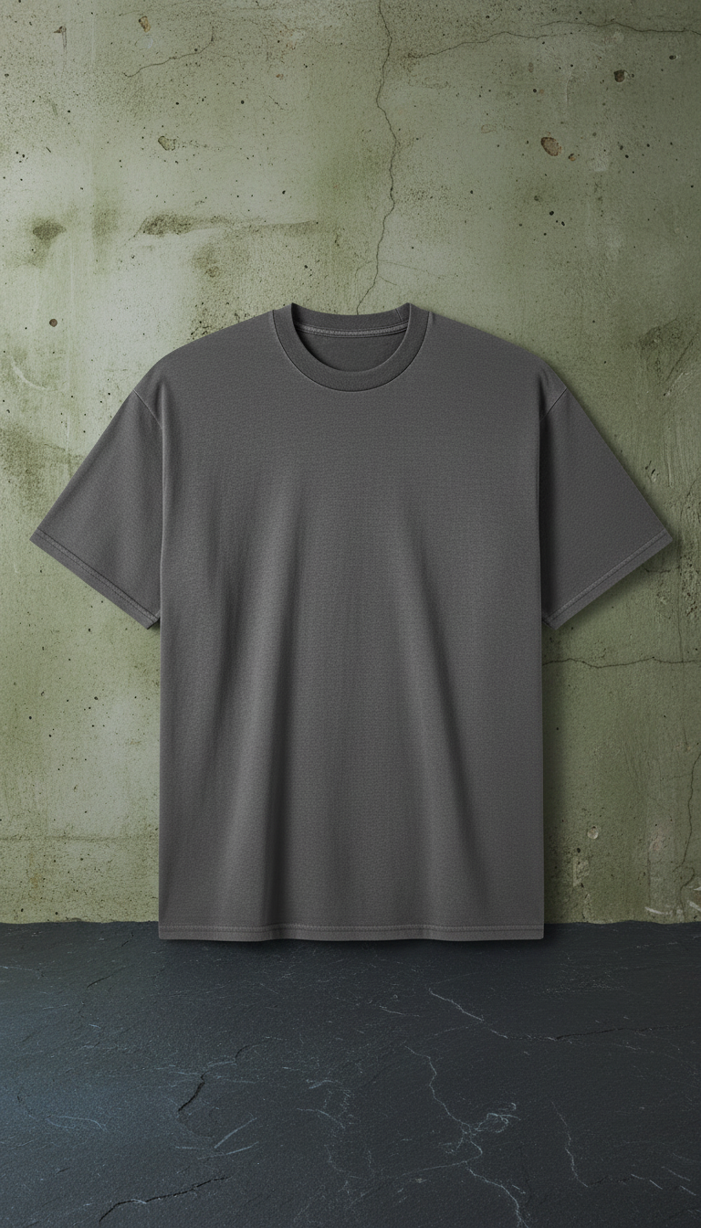 Heavyweight Cotton T-Shirt in Graphite — view 3