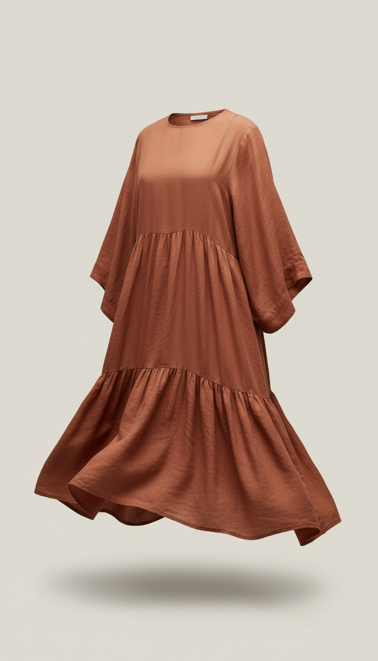 The Linden Midi Dress in Terracotta