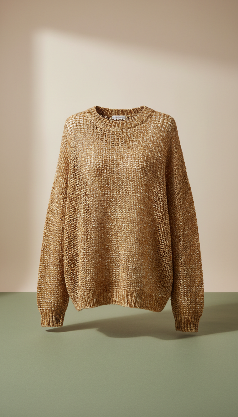 Linen Knit Sweater in Honey