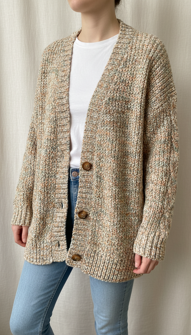 Soft Knit Cardigan in Muted in Taupe