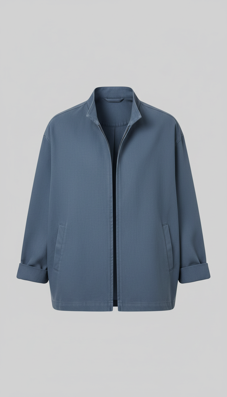 Casual Relaxed Fit Jacket in Slate Blue