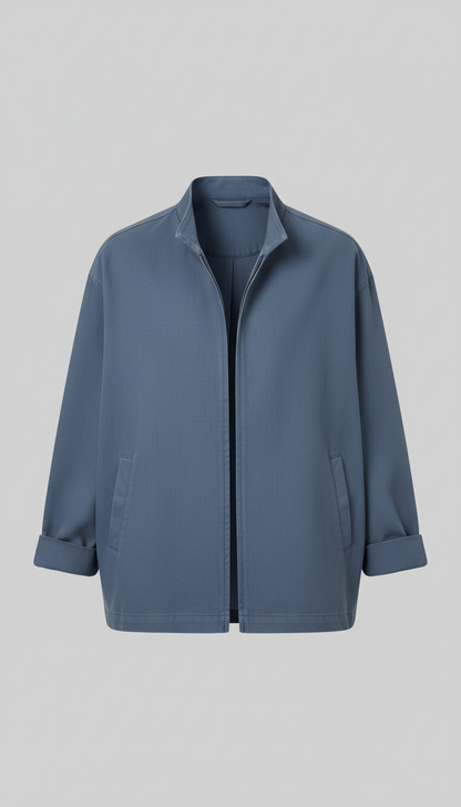Casual Relaxed Fit Jacket in Slate Blue