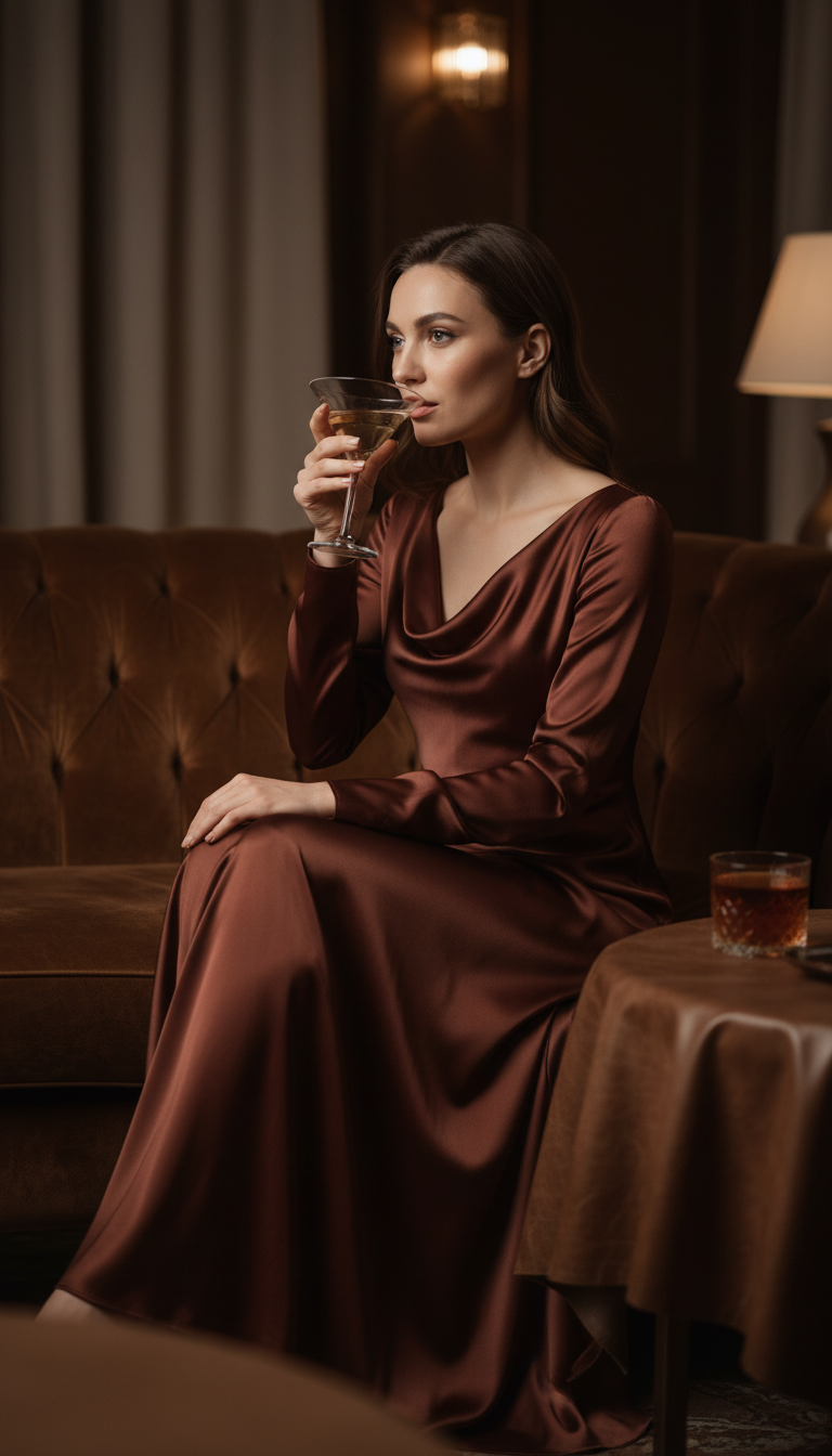 Silk Full-length Gown — view 3