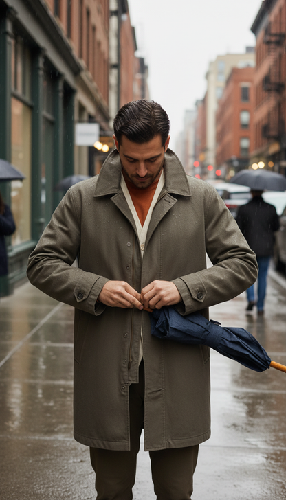 Riverbank Heavy Cotton Field Coat in Taupe — view 3
