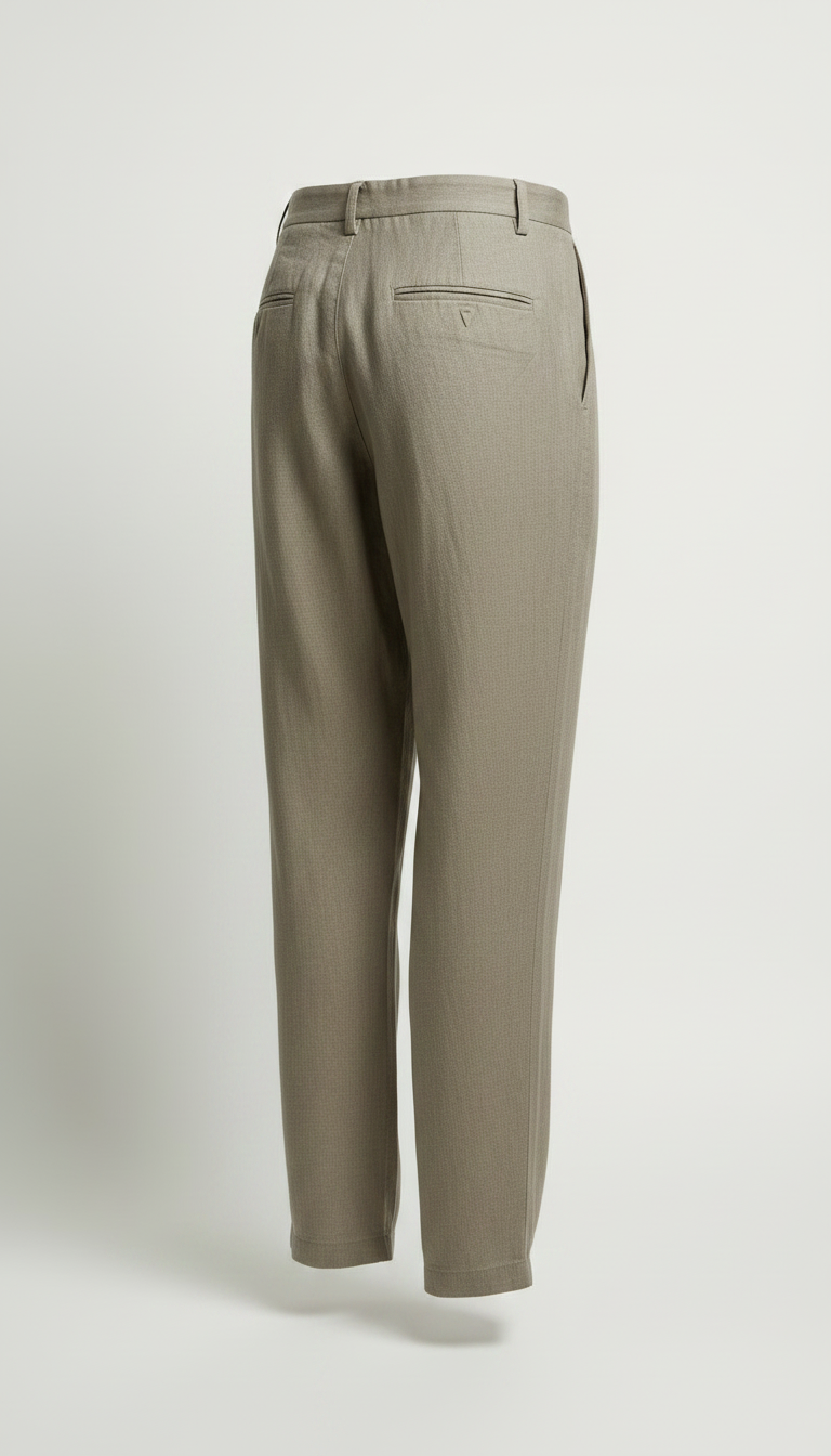 Relaxed Linen Trousers in Stone — view 2