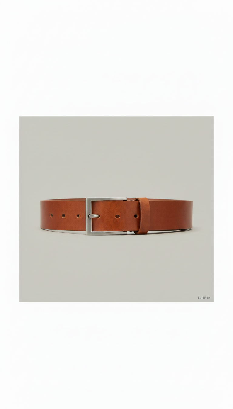 Italian Leather Belt in Cognac — view 2