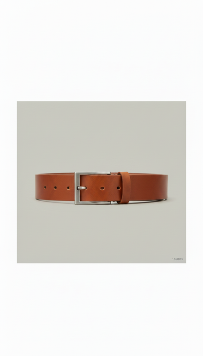 Italian Leather Belt in Cognac — view 2