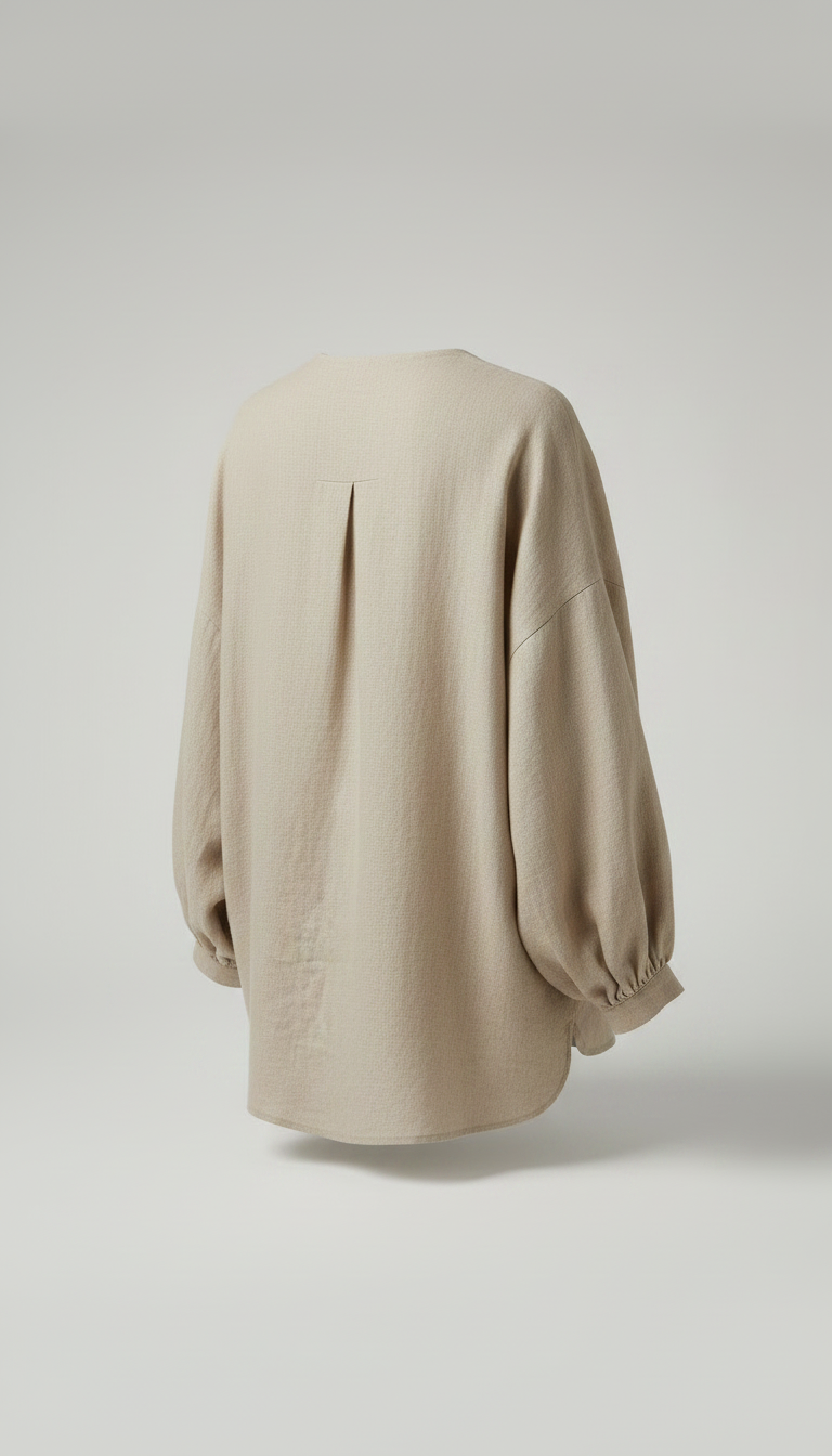 Linen Blouse in Beige — view 2