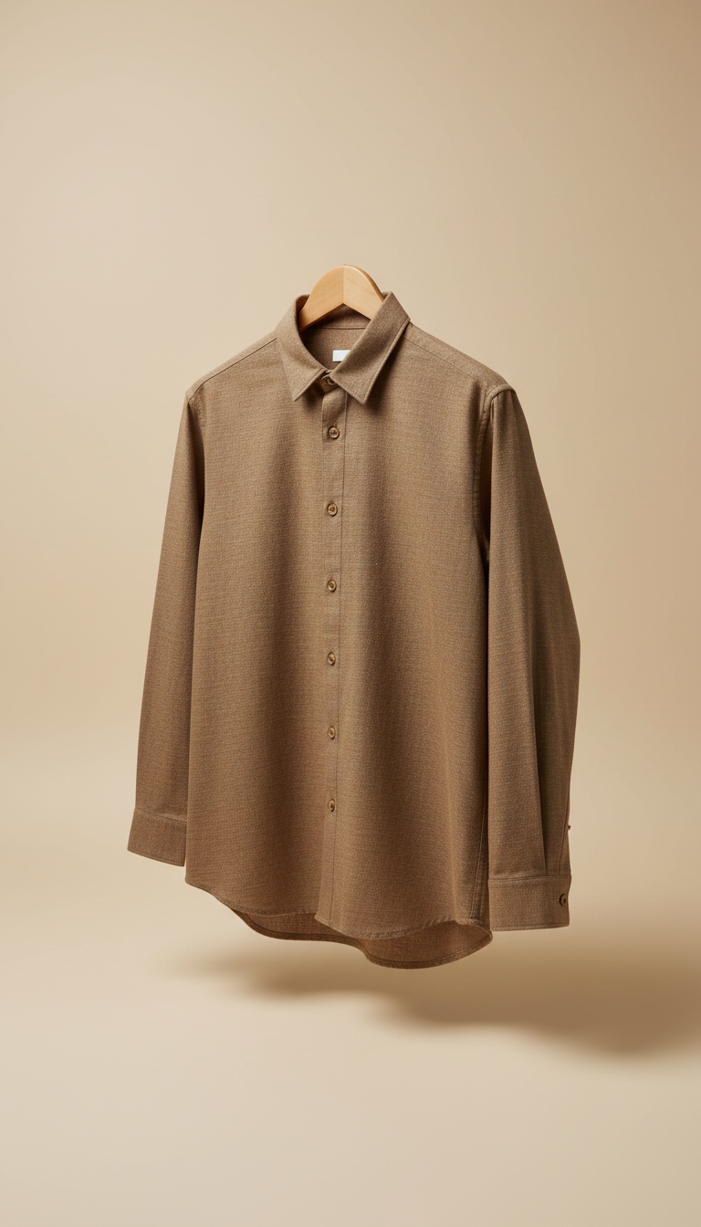 Earthy Button-up Shirt in Brown