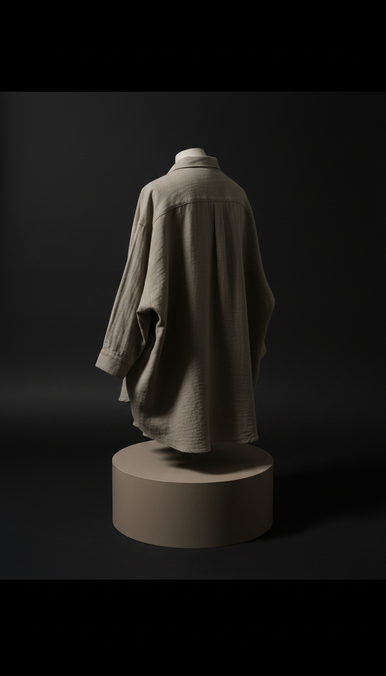 Oversized Shirt in Japanese Cotton in Charcoal — view 2