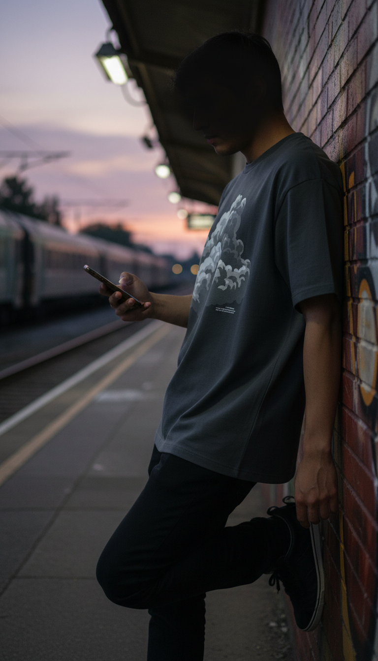 Heavyweight Graphic Tee in Smoke — view 3