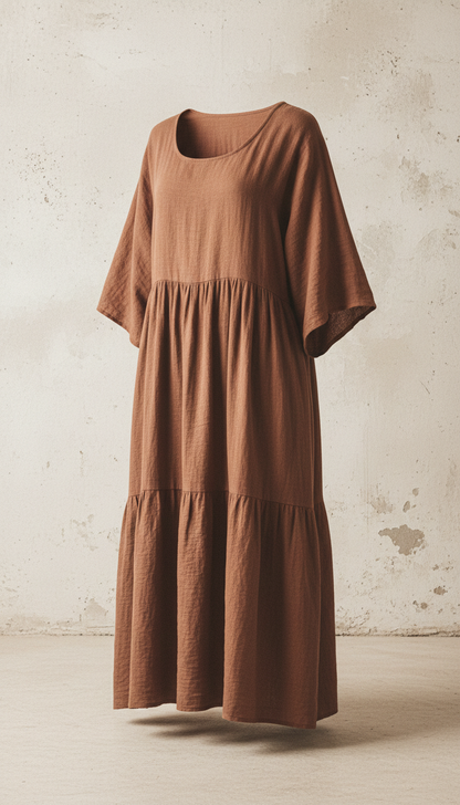 Cotton Dress in Clay