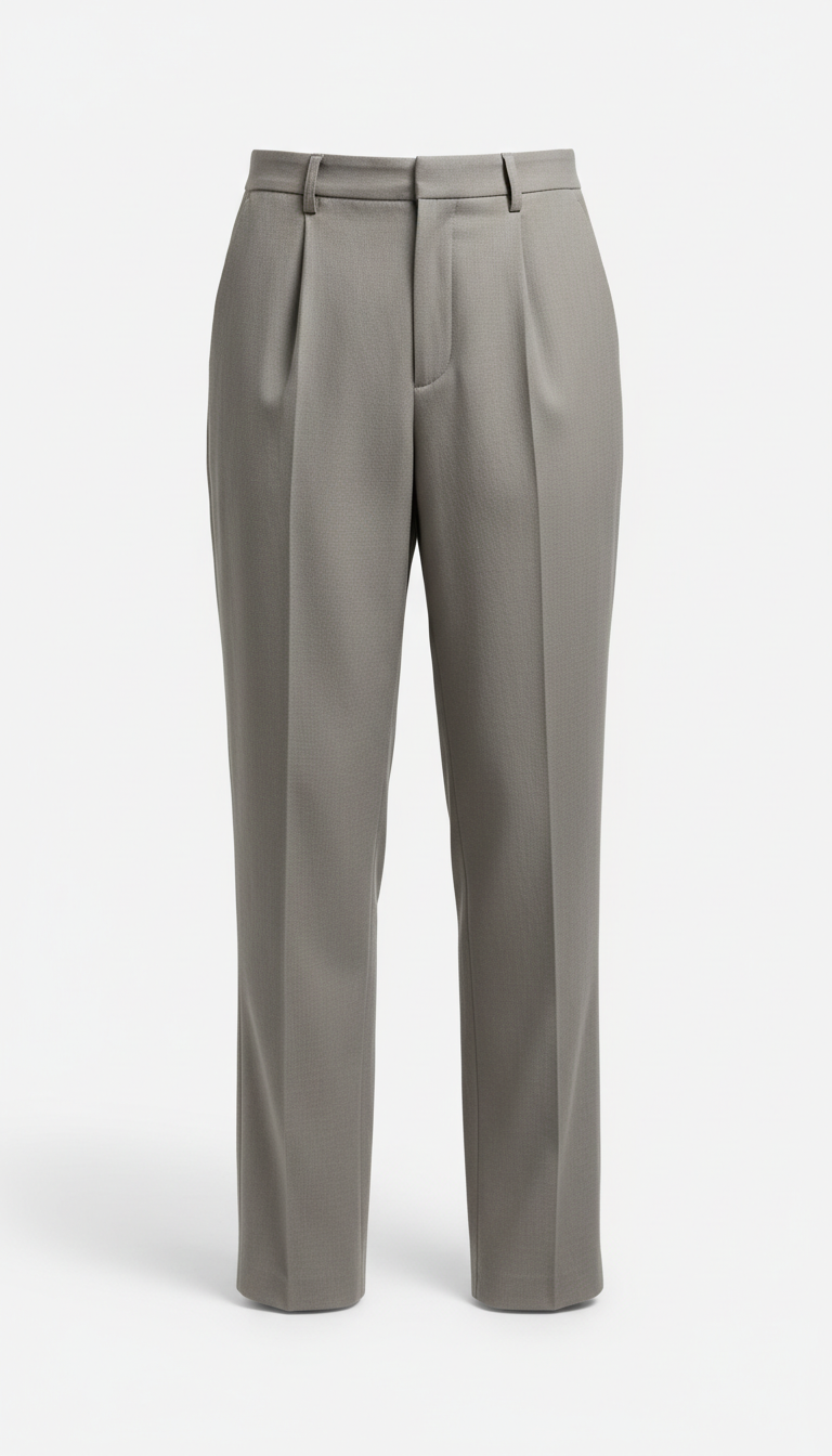 Relaxed Straight-leg Trousers in Clay Gray