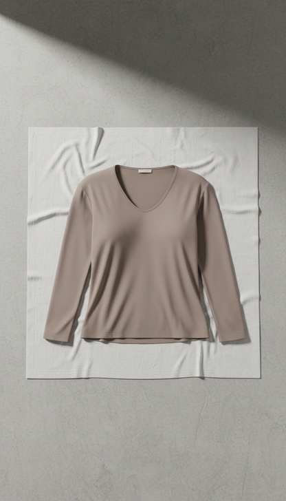Soft Bamboo Blend Top in Taupe — view 2