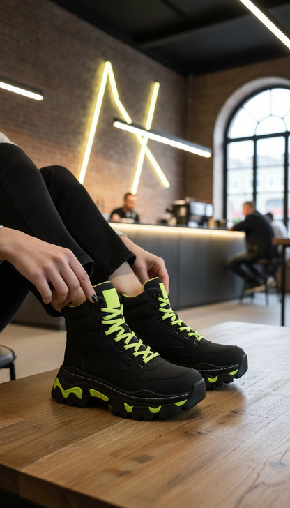 Chunky Boots Volt in Black — view 3