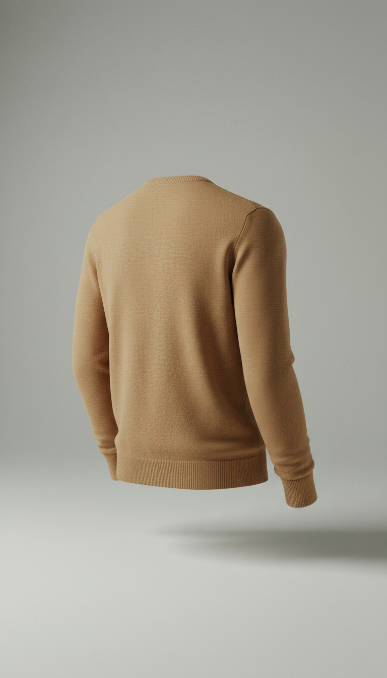The Fenwick Crewneck Sweater in Camel Beige — view 2