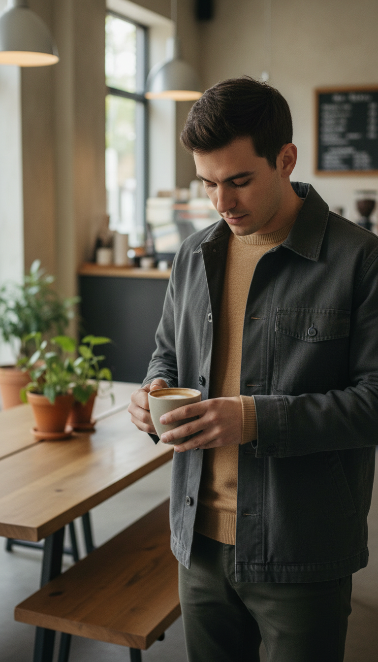 The Fenwick Crewneck Sweater in Camel Beige — view 3