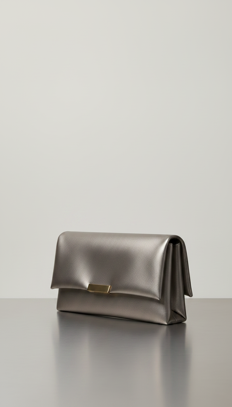 Metallic Leather Clutch Bag — view 2
