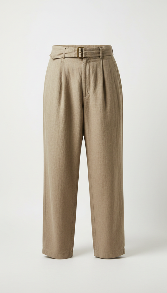 Vintage Style Colored Pants in Sand