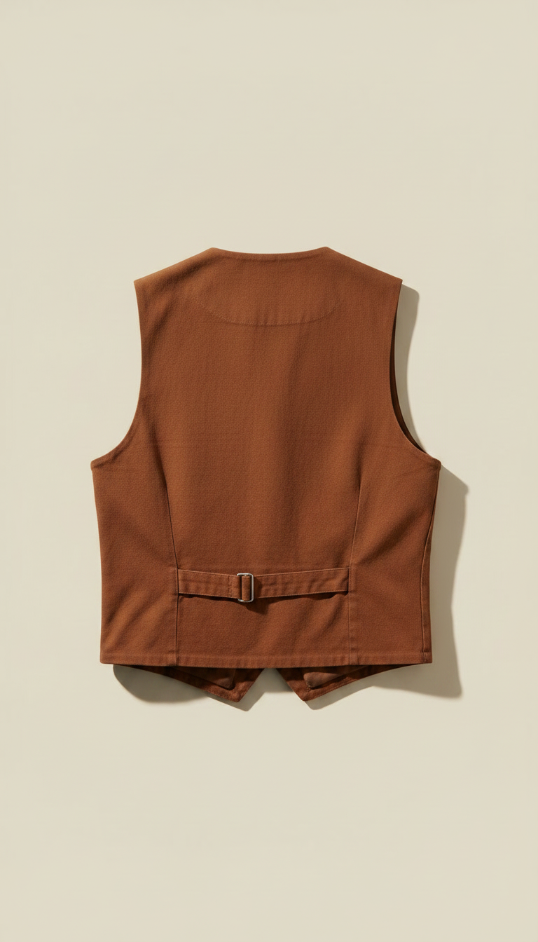 Saddle Cotton Vest in Brown — view 2