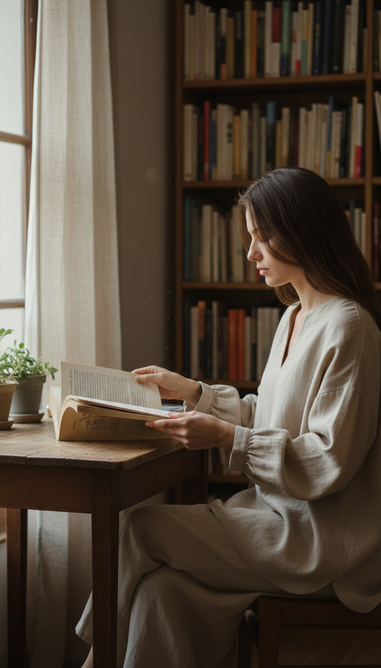Linen Blouse in Beige — view 3