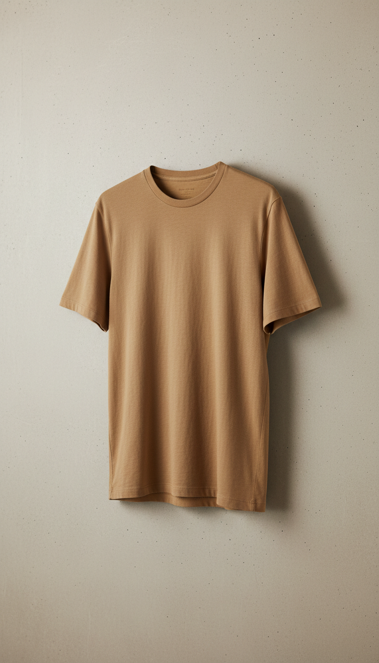 Bamboo Organic Cotton T-Shirt in Sand Dune