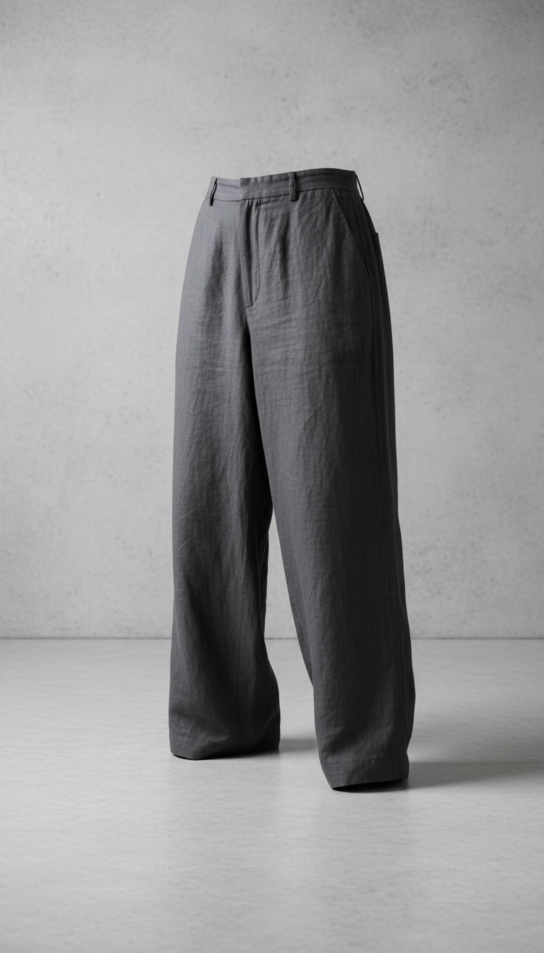 Linen Trousers in Graphite Gray