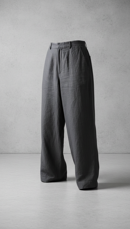 Linen Trousers in Graphite Gray