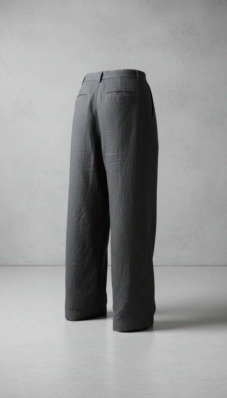 Linen Trousers in Graphite Gray — view 2