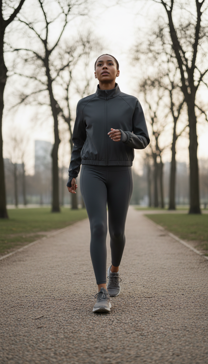 Metro Cropped Performance Jacket in Sand — view 3