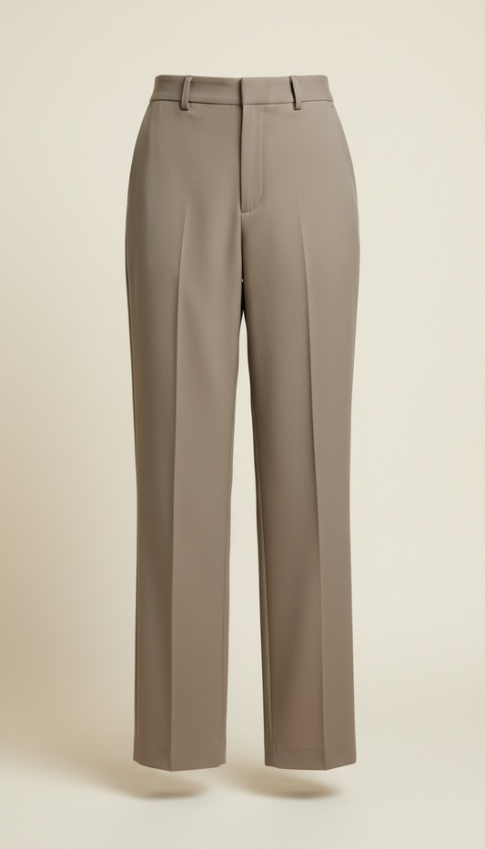 Modern High-waist Tailored Trousers in Taupe