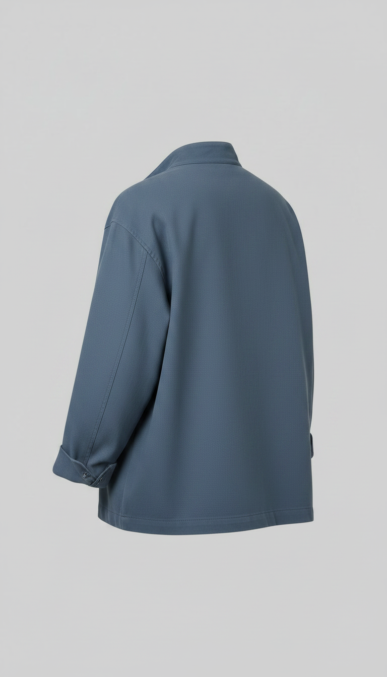 Casual Relaxed Fit Jacket in Slate Blue — view 2