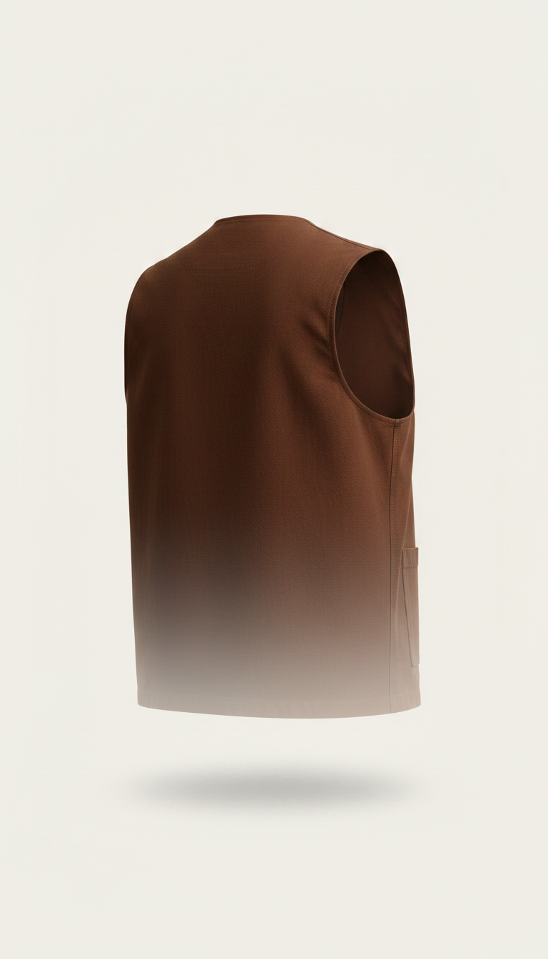 Cotton Vest in Chestnut Brown — view 2