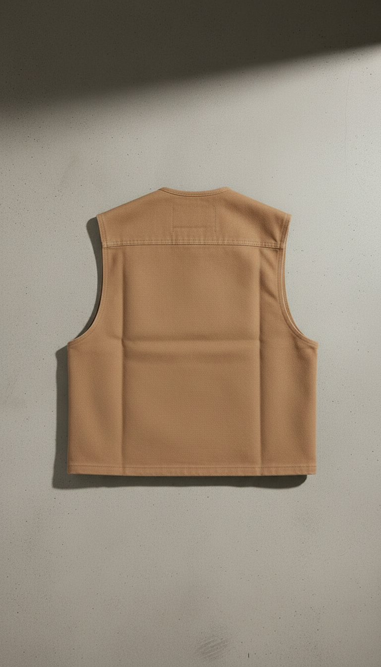Canvas Work Vest in Sand — view 2