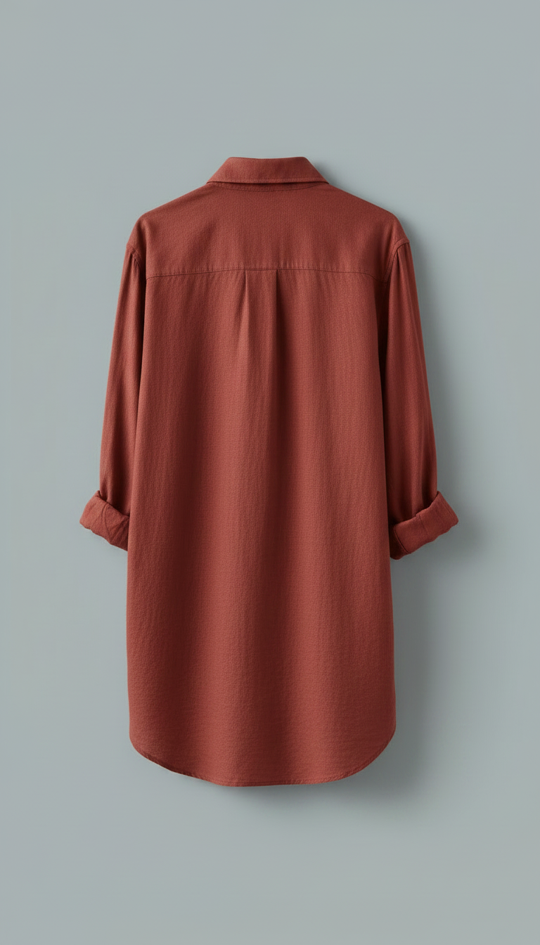 The Warren Linen Shirt in Brick Red — view 2