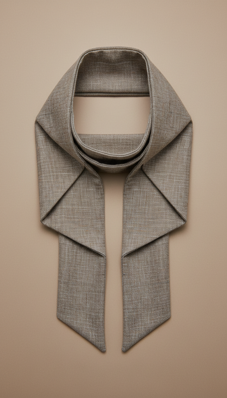 Linen Tailored Scarf in Stone