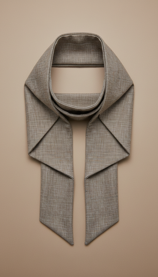 Linen Tailored Scarf in Stone