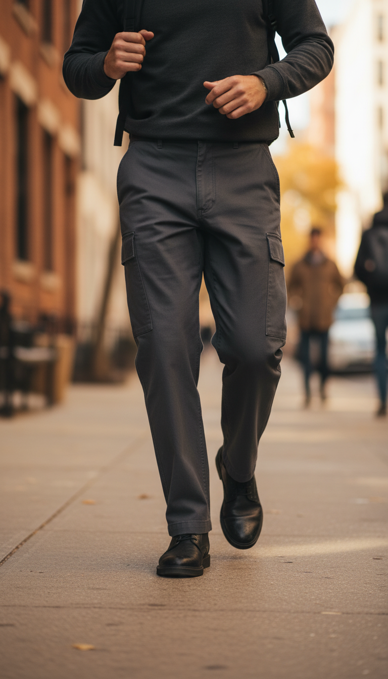 Minimalist Cargo Pants with Tapered Leg — view 3