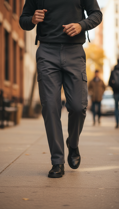 Minimalist Cargo Pants with Tapered Leg — view 3
