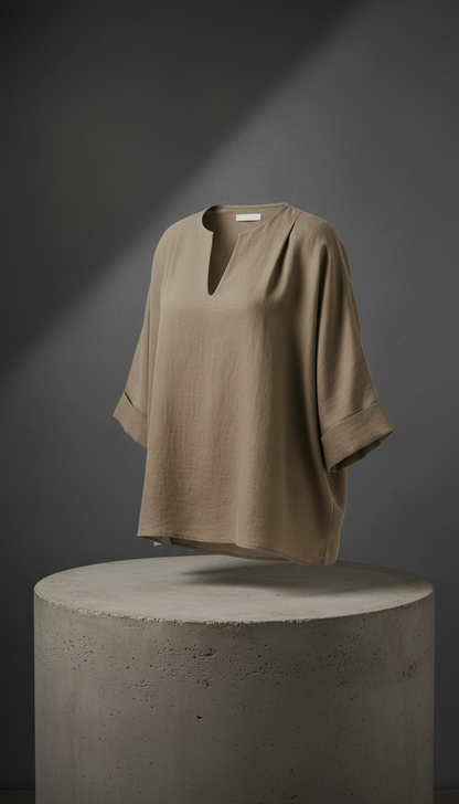 Earthy Blouse in Taupe — view 2