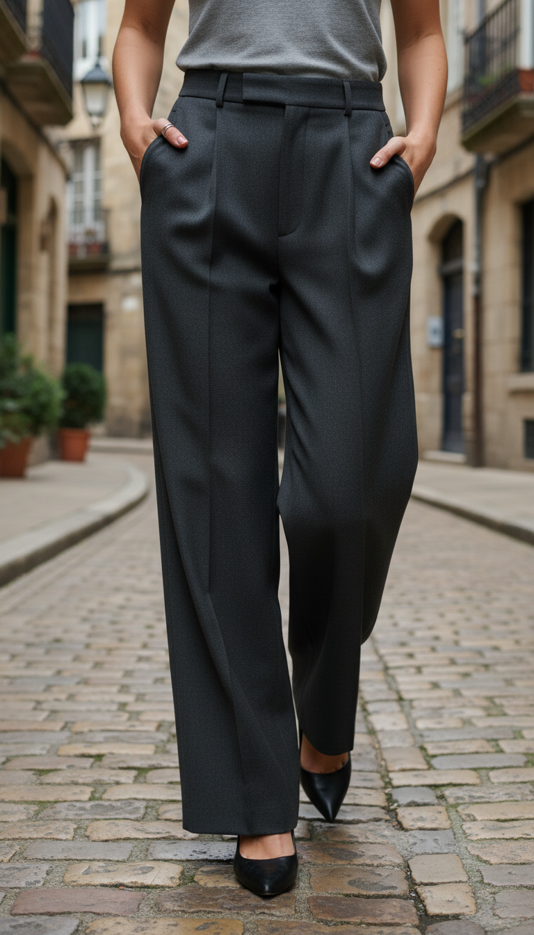 Wide-leg Trousers in Grey — view 3
