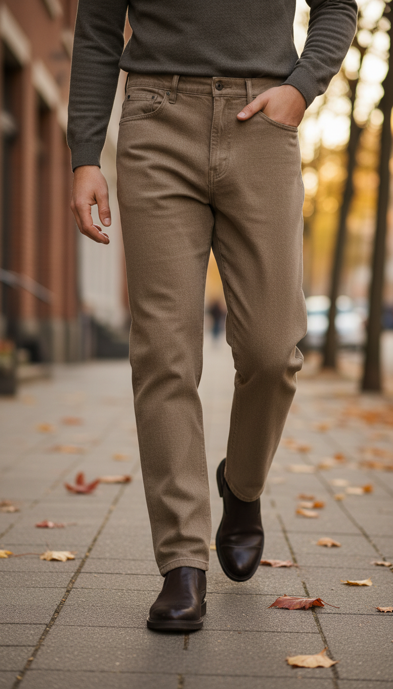 Eco-friendly Jeans in Taupe Denim — view 3