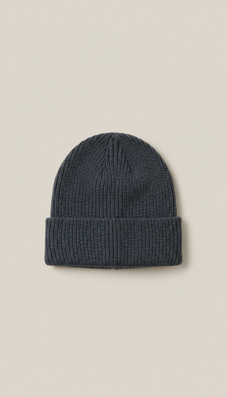 Cotton Blend Beanie in Slate Gray