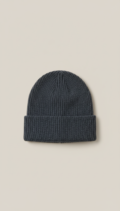 Cotton Blend Beanie in Slate Gray