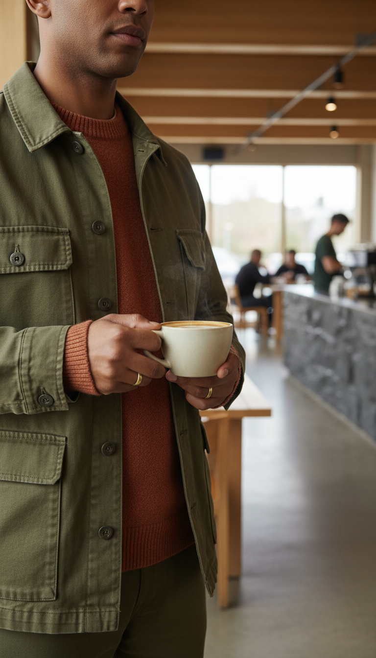 Wool Pullover in Terracotta — view 3