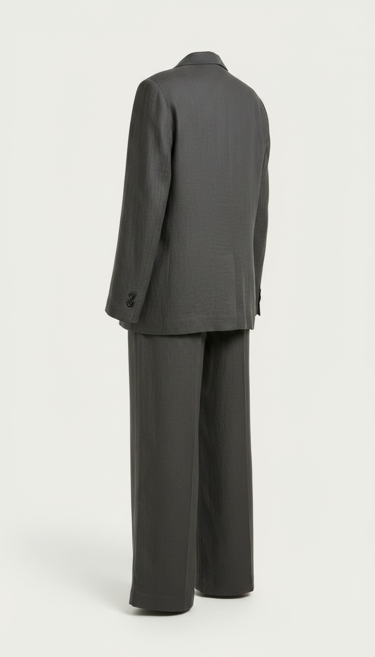 Tailored Linen Pantsuit in Urban in Charcoal — view 2