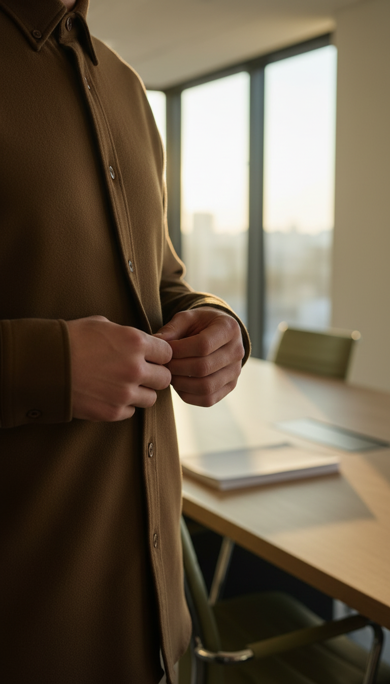 Tone Button-up Shirt in Espresso — view 3