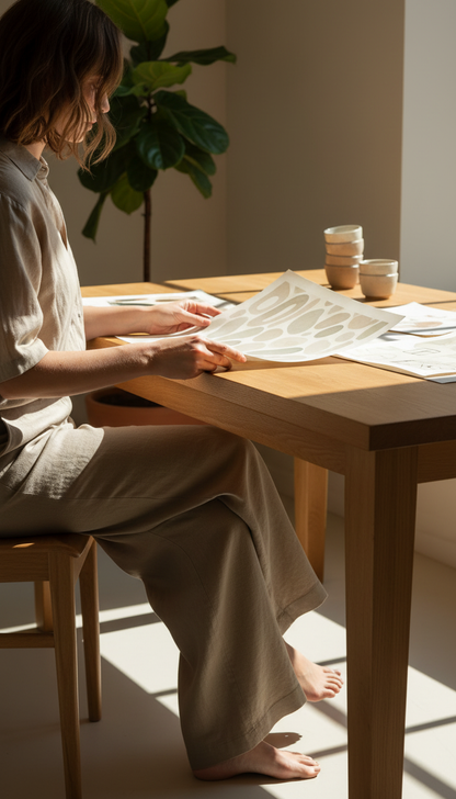 Linen Wide-leg Trousers in Clay Gray — view 3